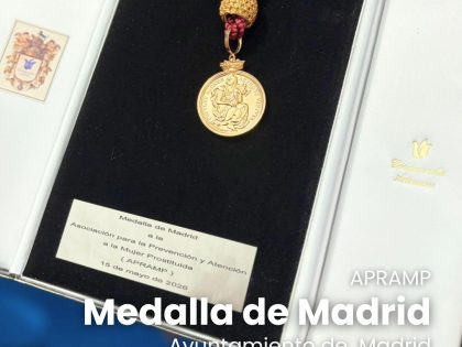 APRAMP recibe la Medalla de Madrid en reconocimiento a su labor en la lucha contra la trata.